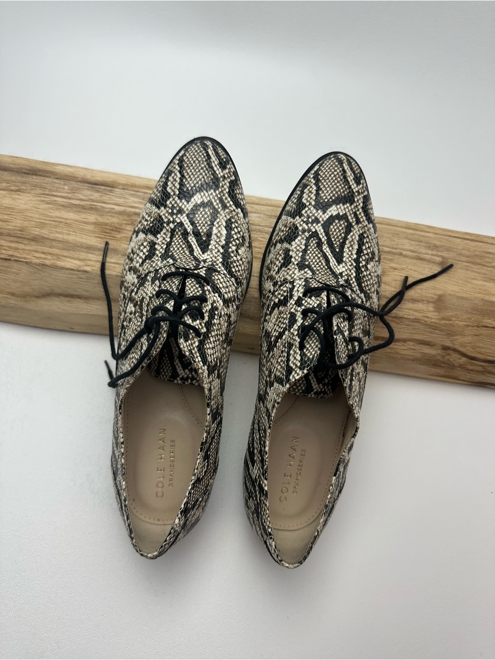 Cole Haan Women's Python Snake-Print Modern Classic Oxfords